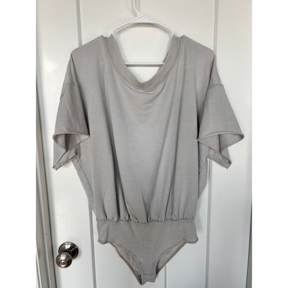 Free People Intimately Women's Short Sleeve Cozy‎ Girl Bodysuit Gray Size Small - Picture 1 of 10